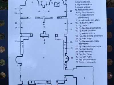 Accediamo all�interno che si compone di un�unica aula quadrata di circa 50 metri quadri...
